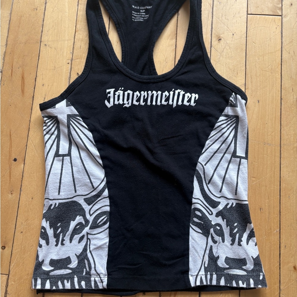Jägermeister Black and White Racerback Tank Top